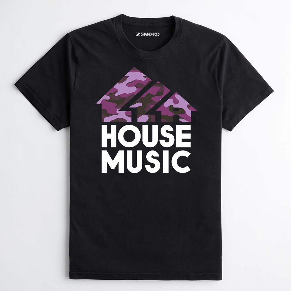 HOUSE MUSIC PURPLE CAMO T SHIRT BK ZENOKO